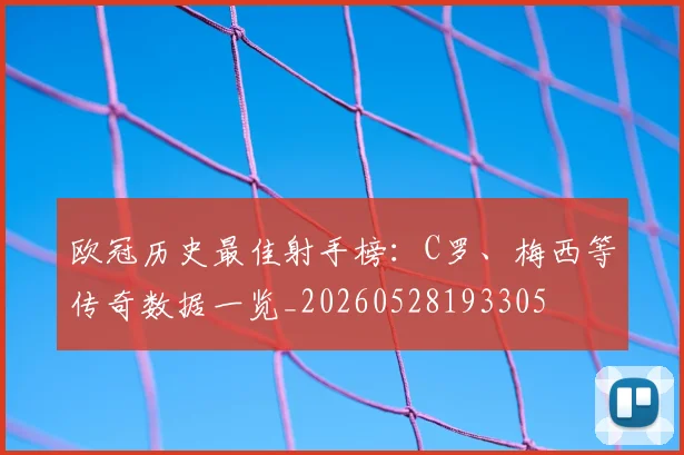 欧冠历史最佳射手榜：C罗、梅西等传奇数据一览_20260528193305